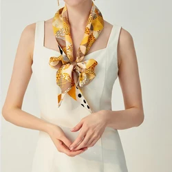 Custom design spring women necktie scarf logo mulberry ribbon silk scarf NO 4