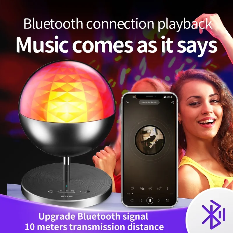 PHS-001 Rotating Party Disco Crystal Magic Ball Mini Led Crystal Disco  Light Speakers Bass High Quality Loud