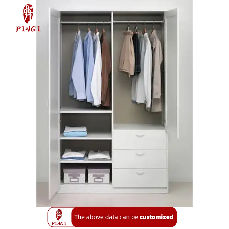 Professional Customization Two Person Wooden Save Space Closet Organizer Cabinet Wardrobe with Drawers for Hotel Room
