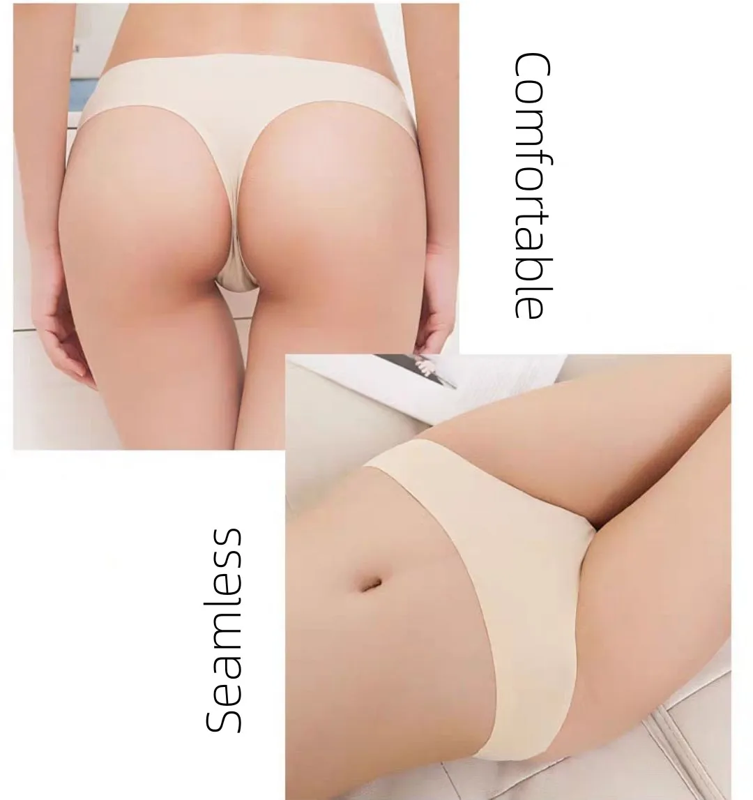Lightweight Seamless Bikini No Show Thong Panties Ladies Invisible Breathable Briefs Soft