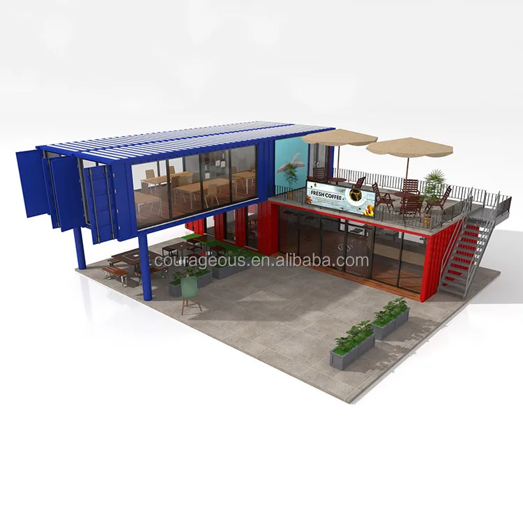 Design Containers Containing Barber Shop and Whisk Beach bar Container Prefab Container Coffe Shop With bar