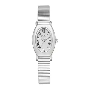 Watches for Women Vintage Bracelet Roman Dial Oval Case Gold Watch Retro Wristwatches