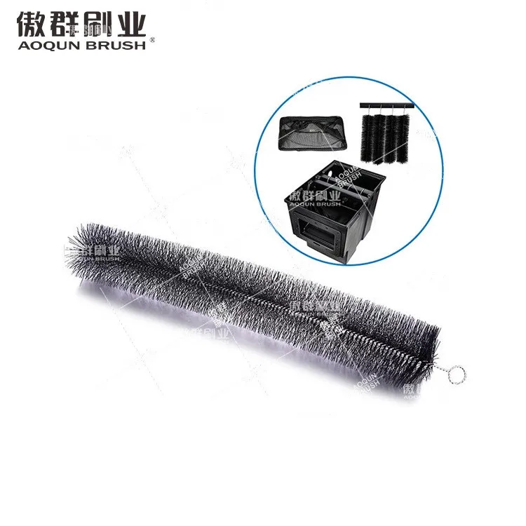 Fish Tank Multi Sizes Filter Stainless Steel Brush Large Aquarium Koi Fish Filter Black Cross Brush