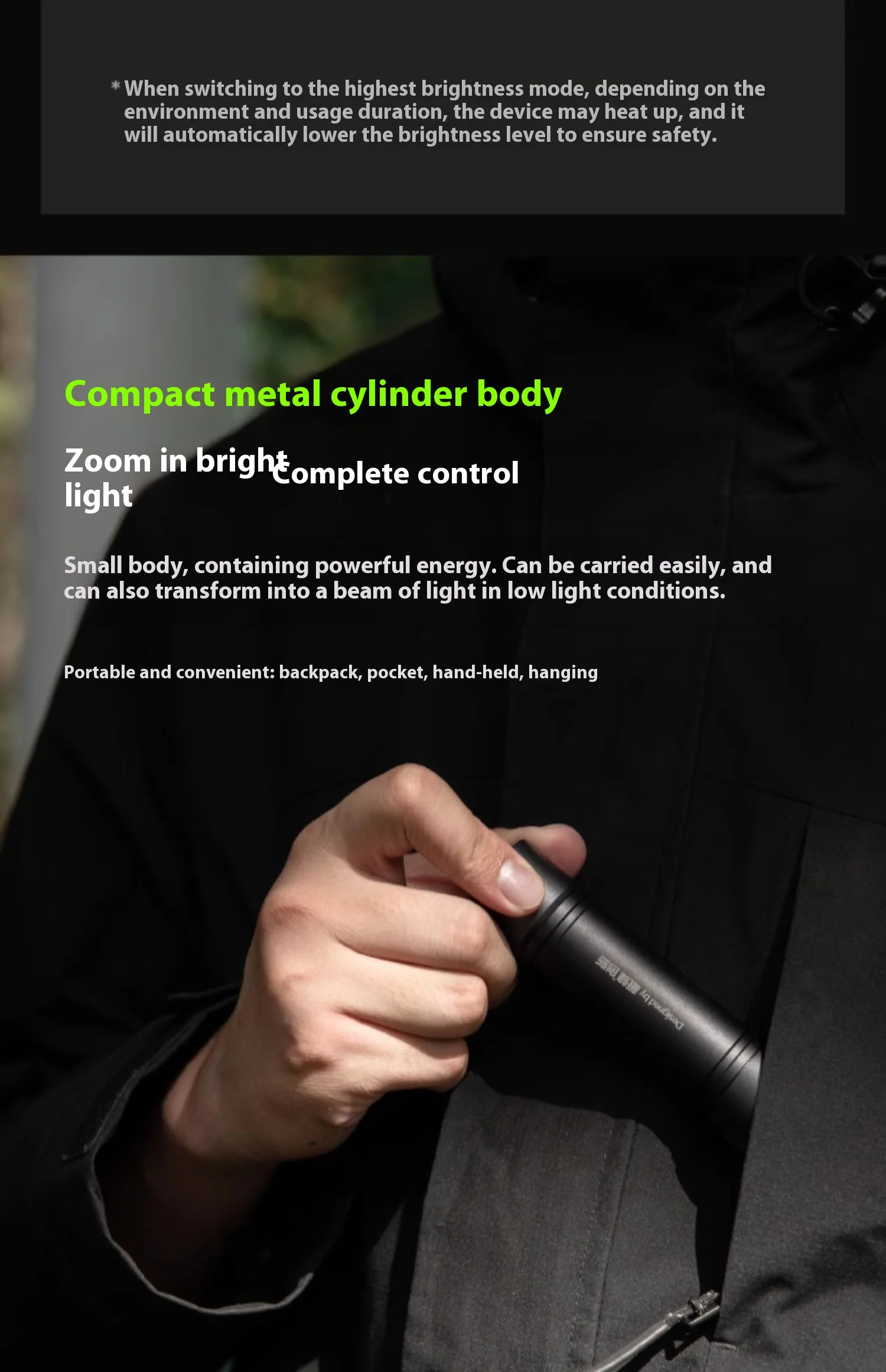 Xiao distributor：BEEBEST High-Intensity Zoom Flashlight