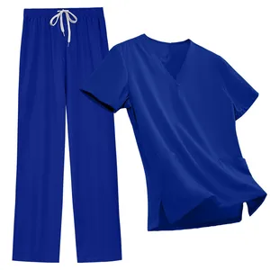 New Style Scrub Suit Nurse Uniform Basic Straight Pants Unisex Work Spa Uniform Clothes Women Sets Uniforme De Enfermera