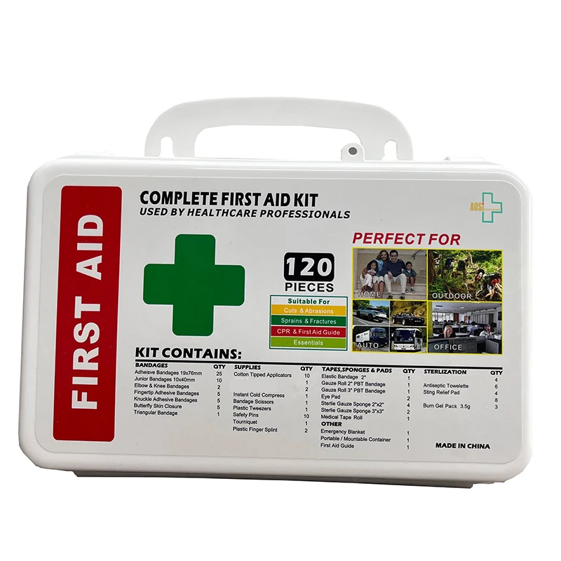 Aosi Healthcare 120 Pieces Hardcase First Aid Kit First Aid Box