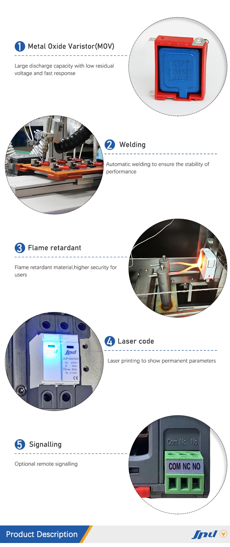275v 40ka 2p Surge Arresters Type 2 Powerspd 2 Pole Surge Protector Ac