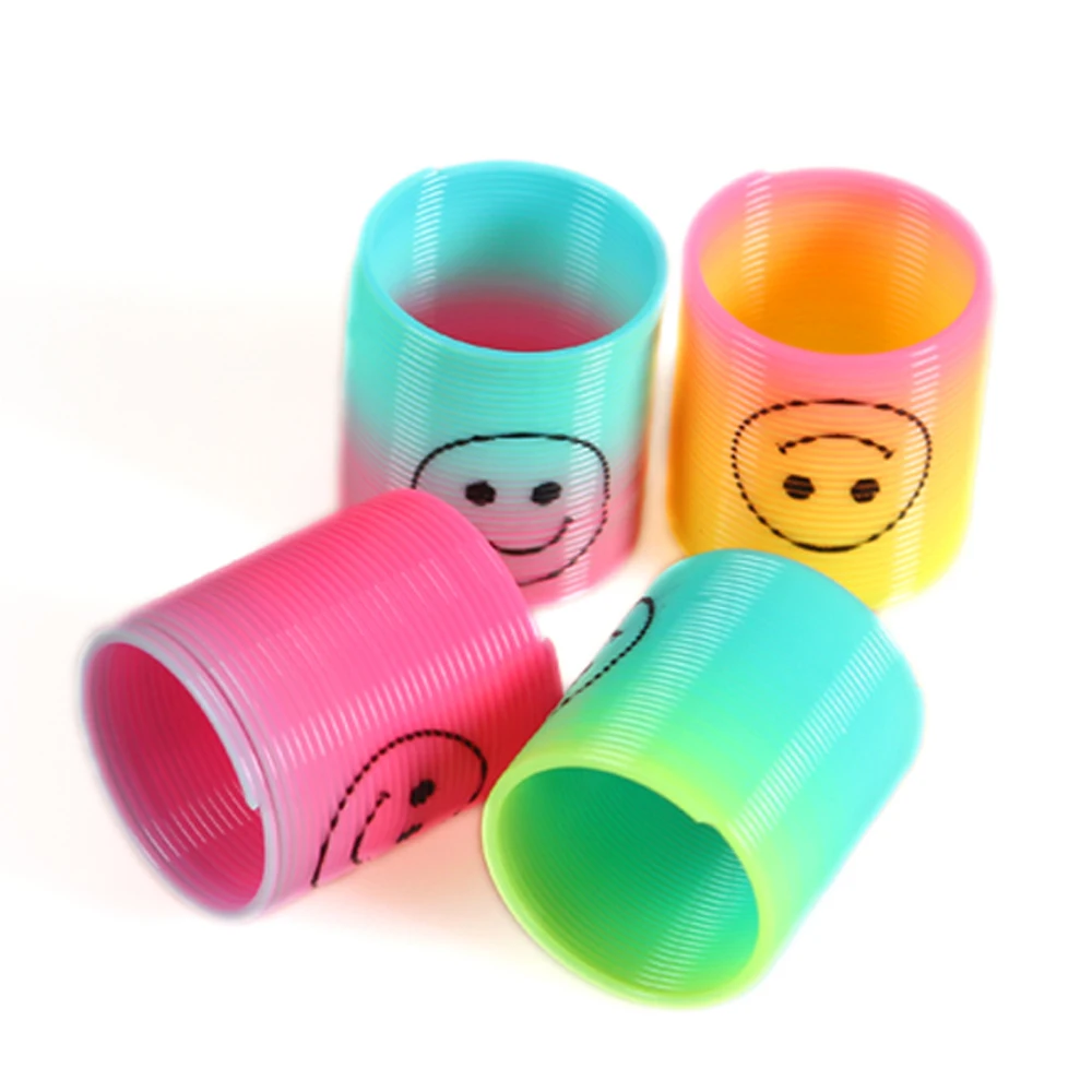 Small Size Compression Plastic Magic Spring Circle Classic Circles Rain Bow Circle Toys for Children