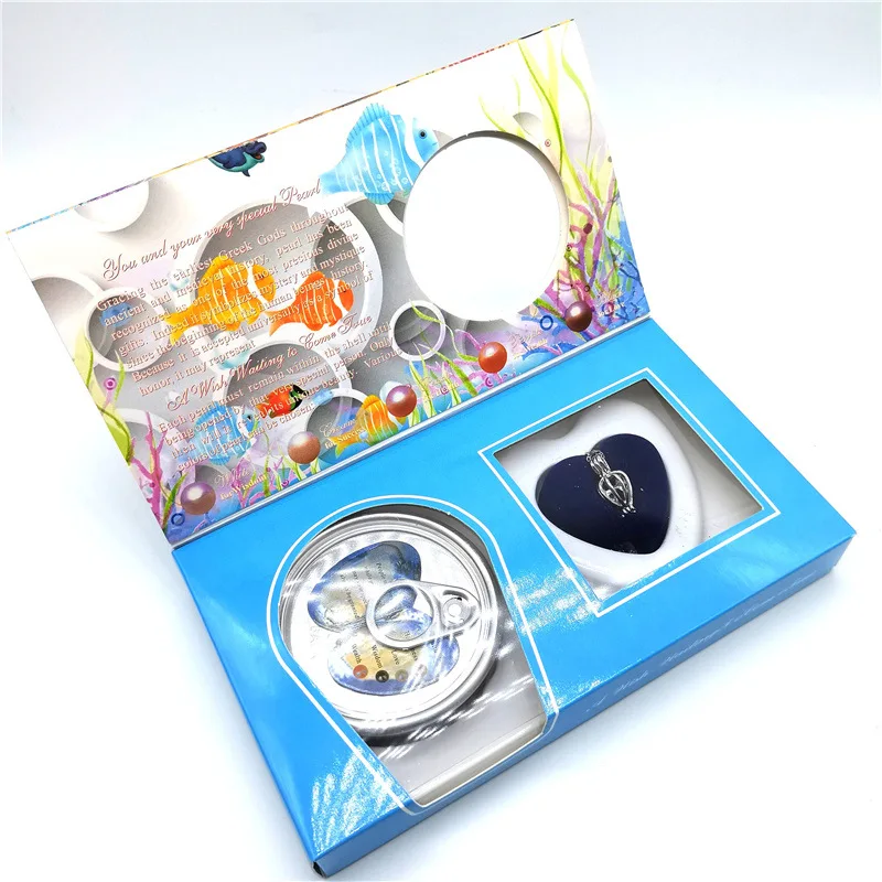 DIY Wish Pearl Necklace Jewelry Gift Set Freshwater Love Pearl oyster  Canned Ocean Color Box Single Set Gift Box Wholesale