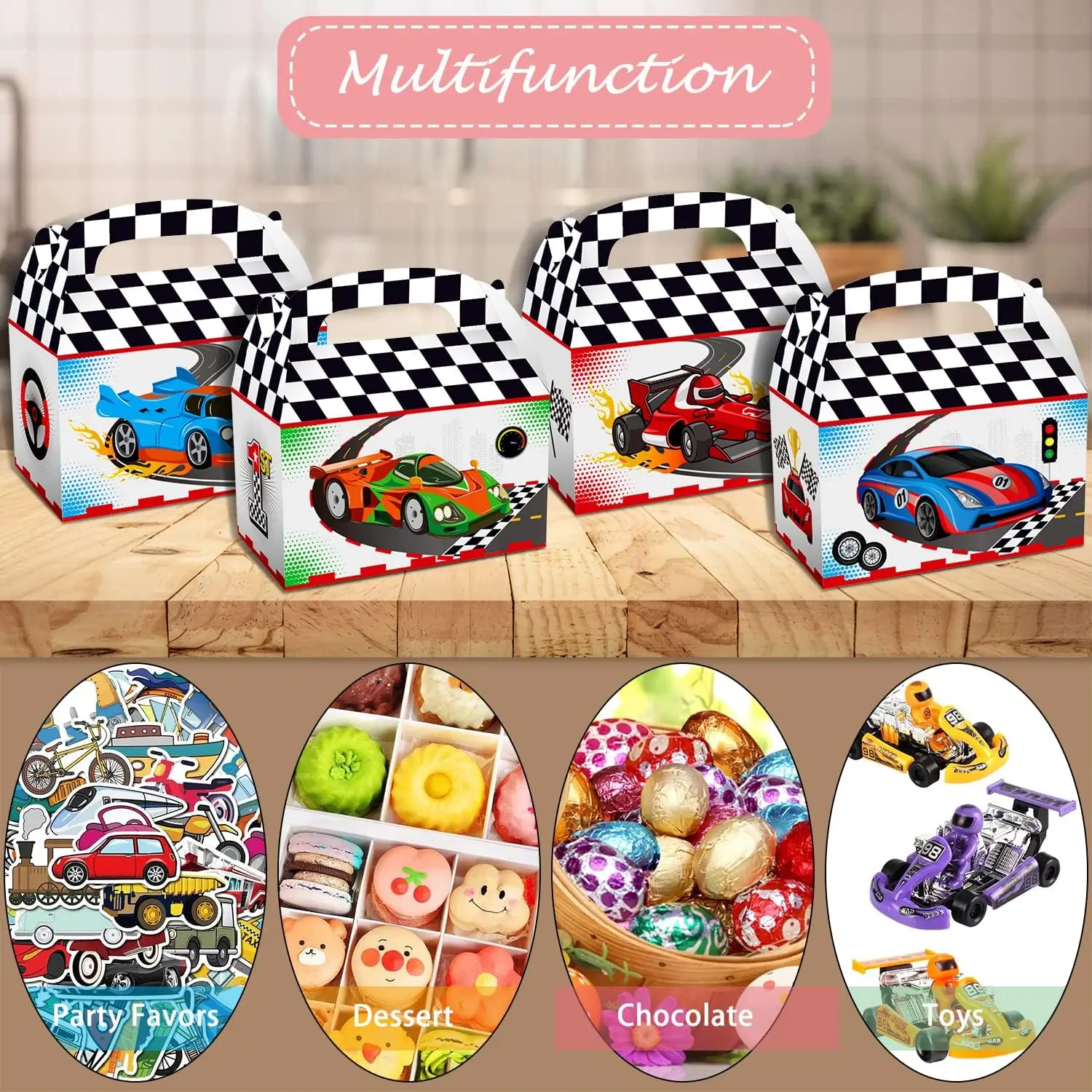 Lead Box Racing 12 Pcs Race Car Decorations Boxes Racing Party Favor Box Racing Treat ...