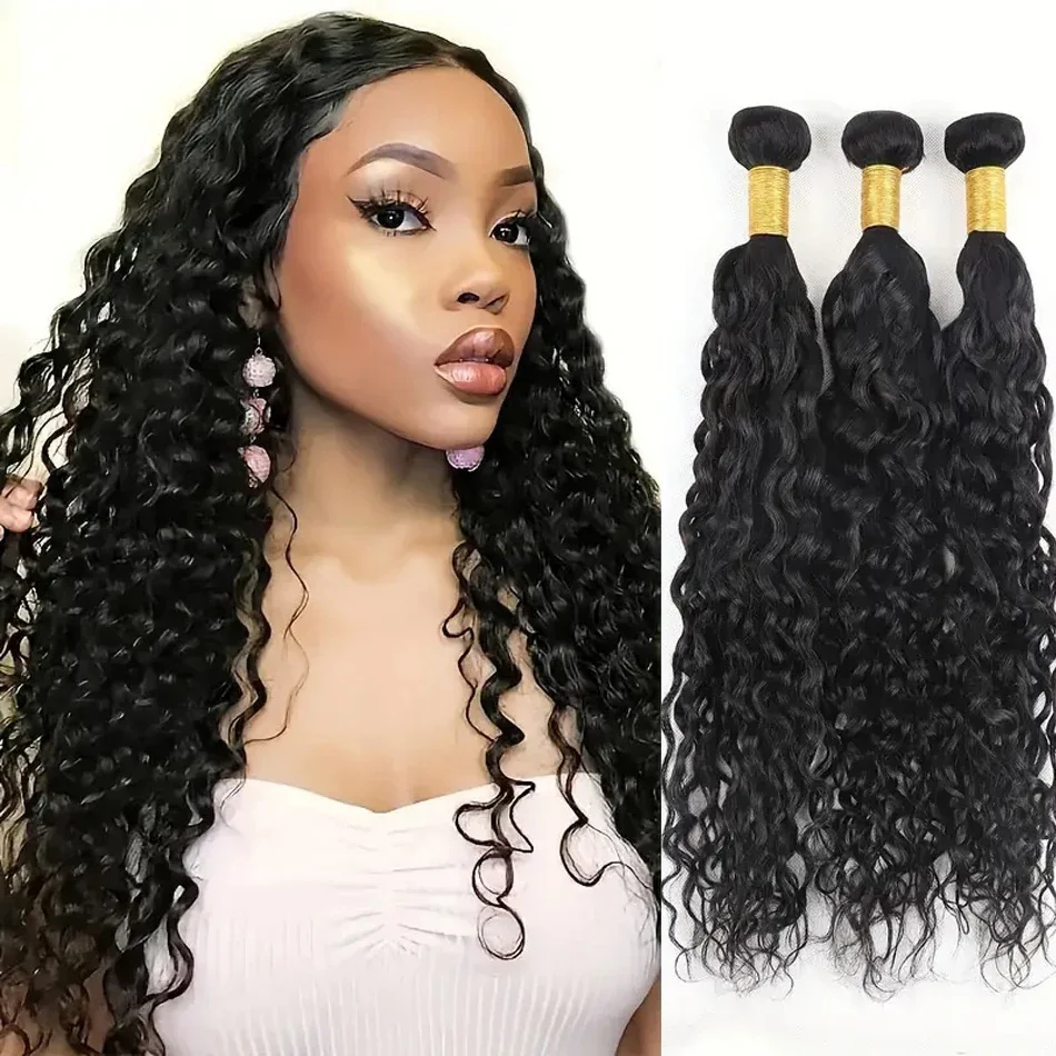 Wasserwelle Echthaar-Bündel für Frauen, lockig, 100 % hochwertiges Naturhaar_voghion.com