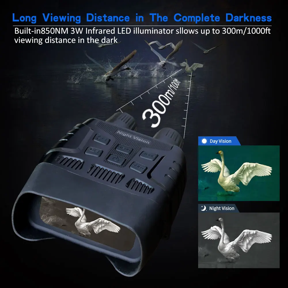 Цифровой инфракрасный бинокль ночного видения goldrice, прибор для записи 100% года в темноте, HD-изображение