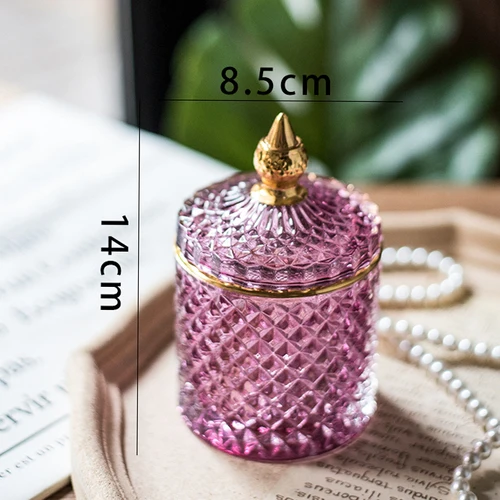 Wholesale Custom Colored Round Glass Storage Container Kitchen Food Glass Candy Jar