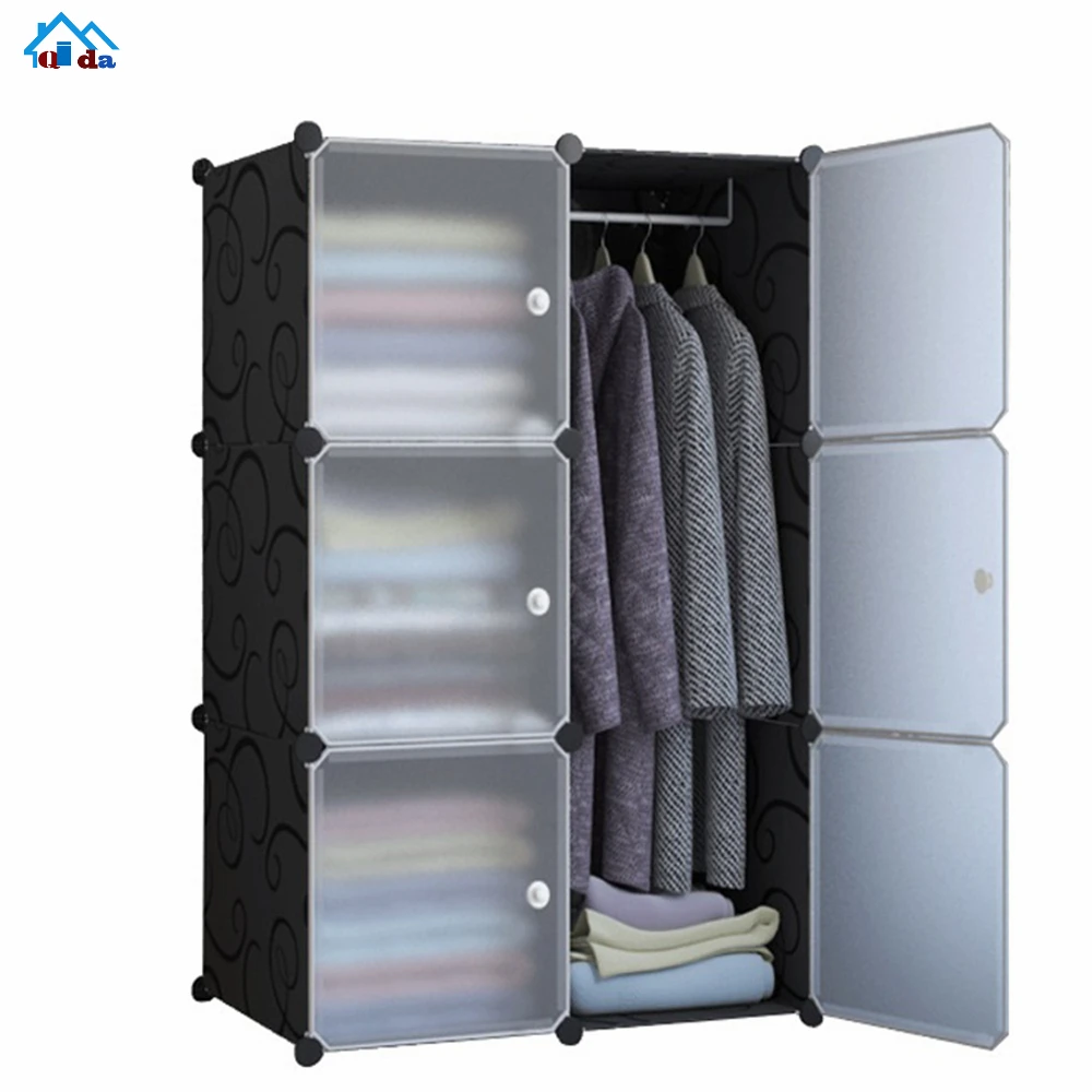 Simple Wardrobes PVC Fold Portable Storage Cabinet Dormitory Steel Frame Assembly Student Wardrobe