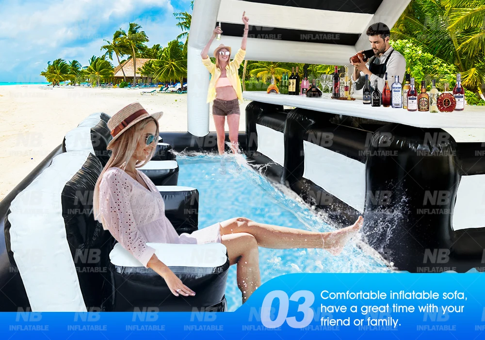 Outdoor Backyard PVC Pool Bar - Inflatable Bar Customized