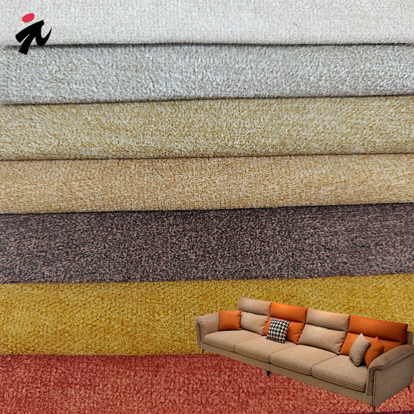 NO MOQ Home Textile 100%  Polyester Two-Tone Sofa Fabric Material for Sofa