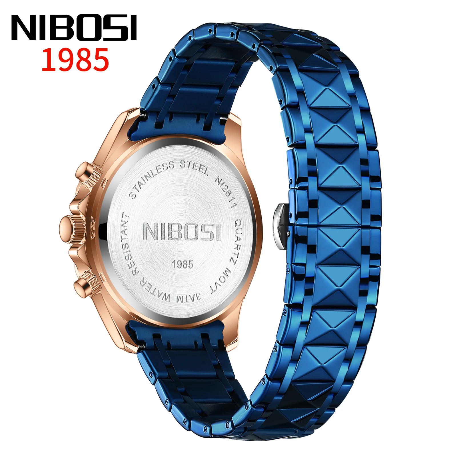 NIBOSI 2611 Mens Charm Fashion  Chronograph Luminous Small Three Needle Water Proof Quartz Watch