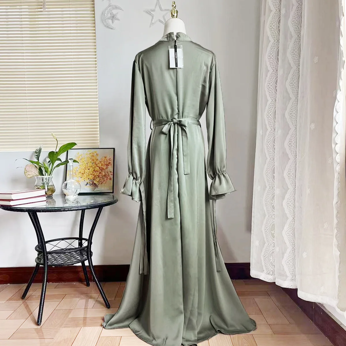 Modest Designs Summer Satin Abaya Dubai Satin Muslim Bridesmaid Dresses ...