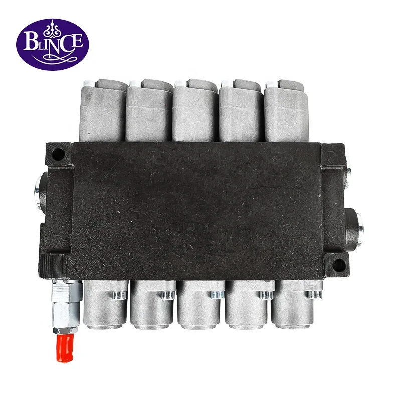 5 Spools Hydraulic 2 Stoke Valve Dump Truck Proportional Monoblock P40 P80 P120 Hydraulic Directional Control Valve for Forklift
