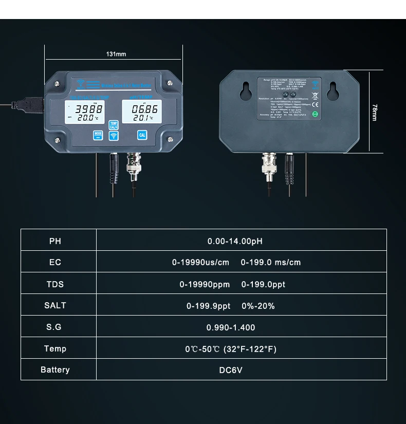 ph モニター 8 in 1 TDS スマホで常時監視可能‼️ Amazon | PH計 8 in 1 水質検査器 互換性 モバイル