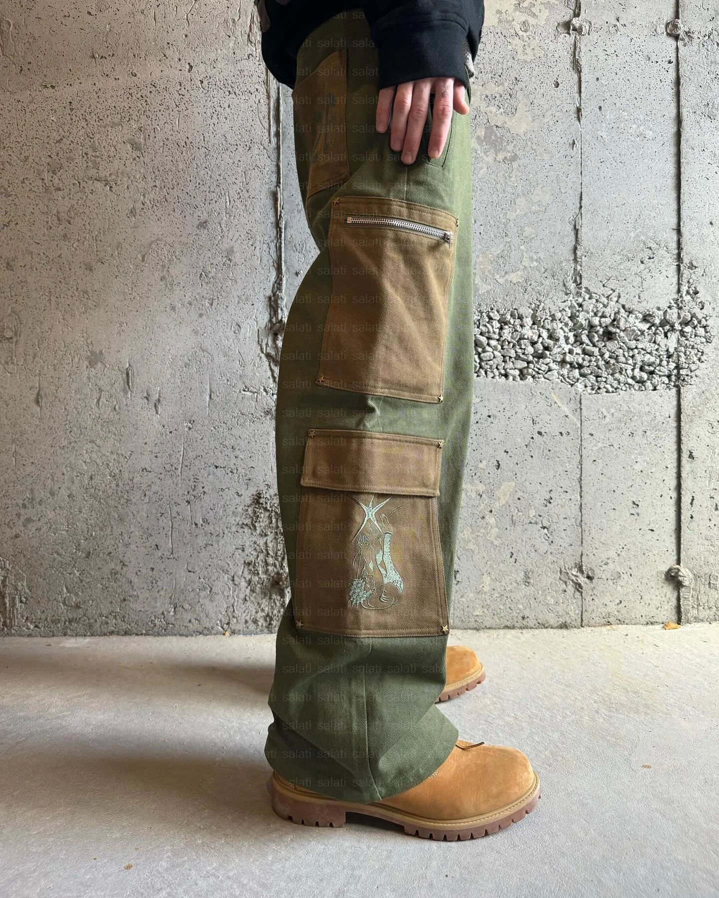 Custom High Quality Cotton Oversized Twill Baggy Wide Straight Leg Jogger Flared Carpenter Tactical Work Cargo Pants for Men gallery 3