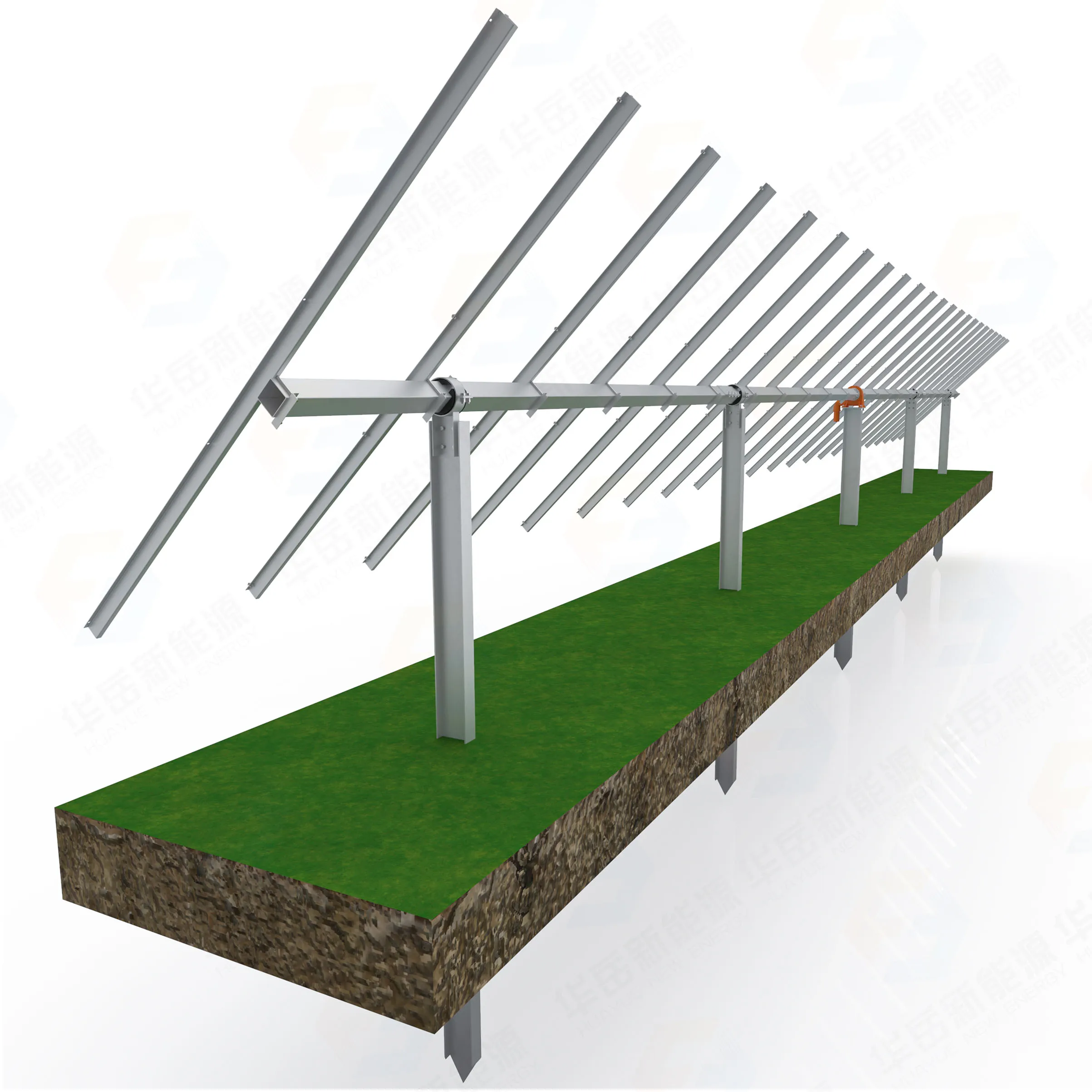 New Trend Single Axis Solar Tracking System Heavy Steel PV Mounting Structure with Favorable Discount Cut Processing Service