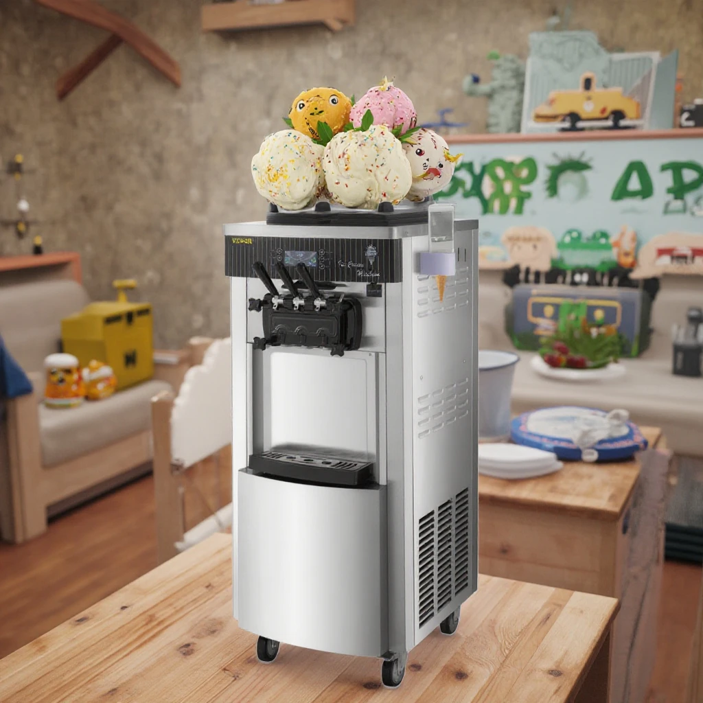soft serve ice cream machine with compressor