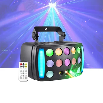 4in1 Laser Butterfly Lamp Patterns Strobe Dynamic LED Party Light DMX512 Remote Control LED Laser Light