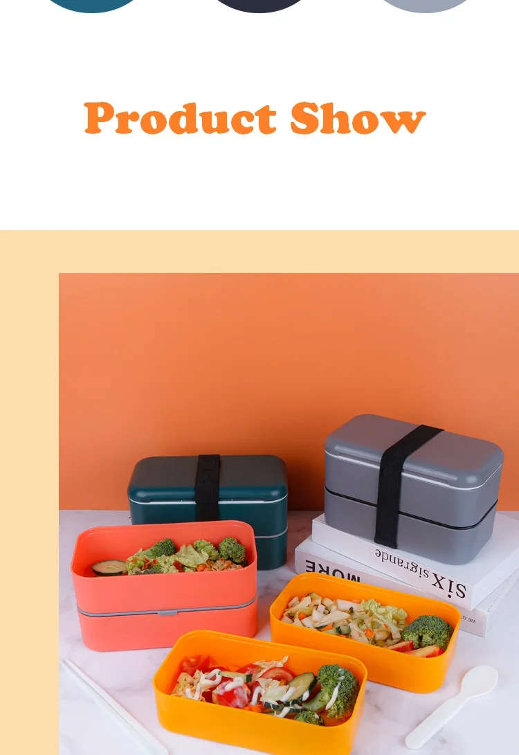 Oem Eco Plastic Bento Lunch Box Food Container For Kids 2 Layer Bento