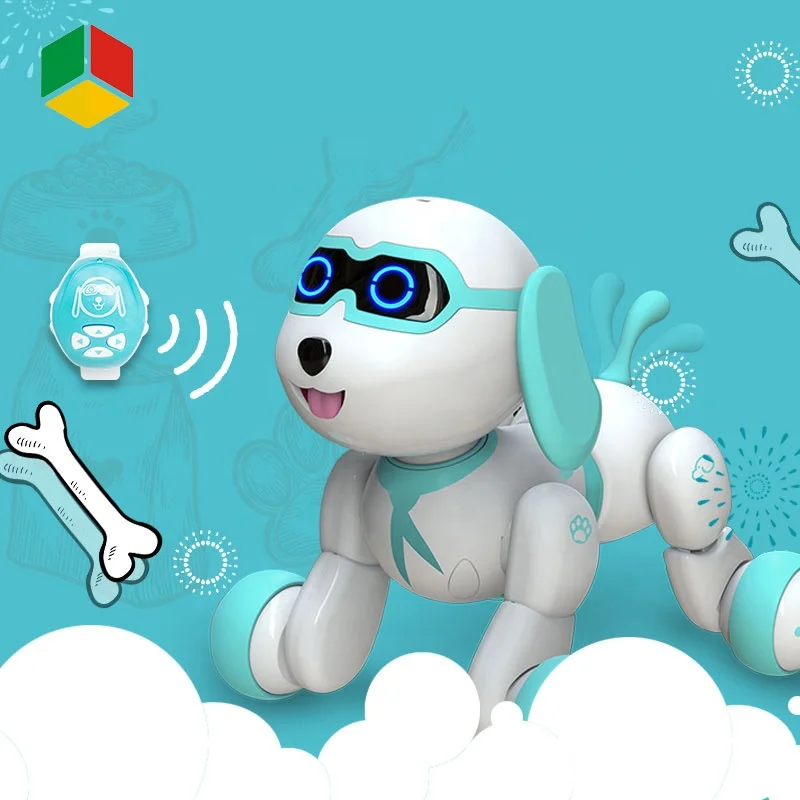 QS Toy Multifunction Story Telling Smart RC Robot Dog Sing Dance Music Interactive Wrist Watch Remote Control Dog Robot With USB