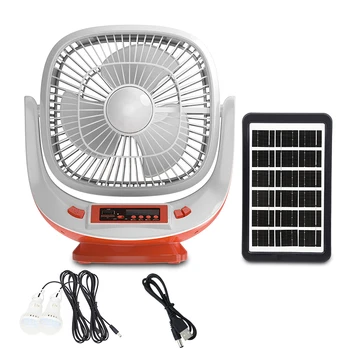 8 inch portable USB camping light rechargeable 4 in 1 Outdoor multi function solar led camping lantern with fan