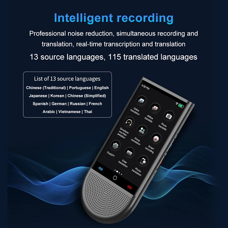 S15 Portable Ai Voice Translator - 148 Languages Real Time