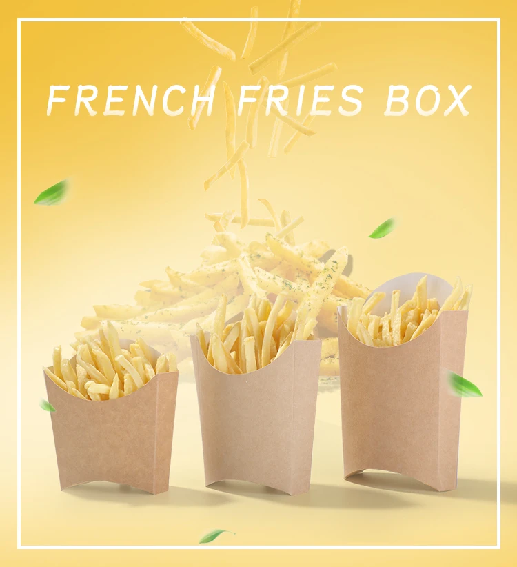 XZJMY 60 Pack 5oz French Fry Containers,Disposable Paperboard French Fries  Containers,French Fries Holders, Small Kraft Paper Takeout Boxes for