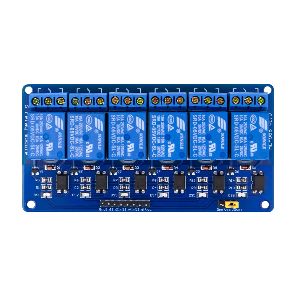 Robotlinking 6 Channel Low Level Relay Module with light coupling 5V