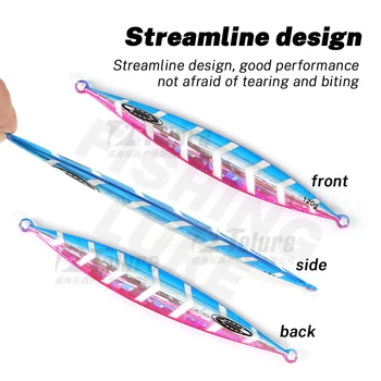Cheery Cast Slow Pitch Metal Jig 120g 150g 200g 250g 300g Shore Jigging Saltwater Deep Sea Fishing Lure Slow Jig Lure – Metal Jig – view 5