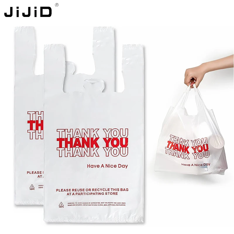 Jijid White Tshirt Plastic Bag Clear Plastic Bag Highquality Poly