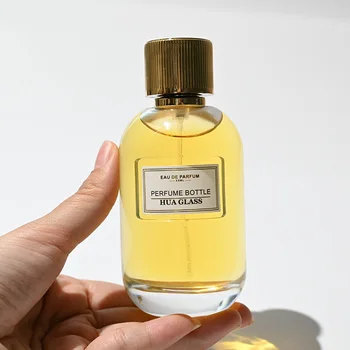 Unique Custom Logo Luxury Empty Crimp Cosmetic Fragrance Bottle 100ml Glass Spray Bottles Perfume With Packaging Box