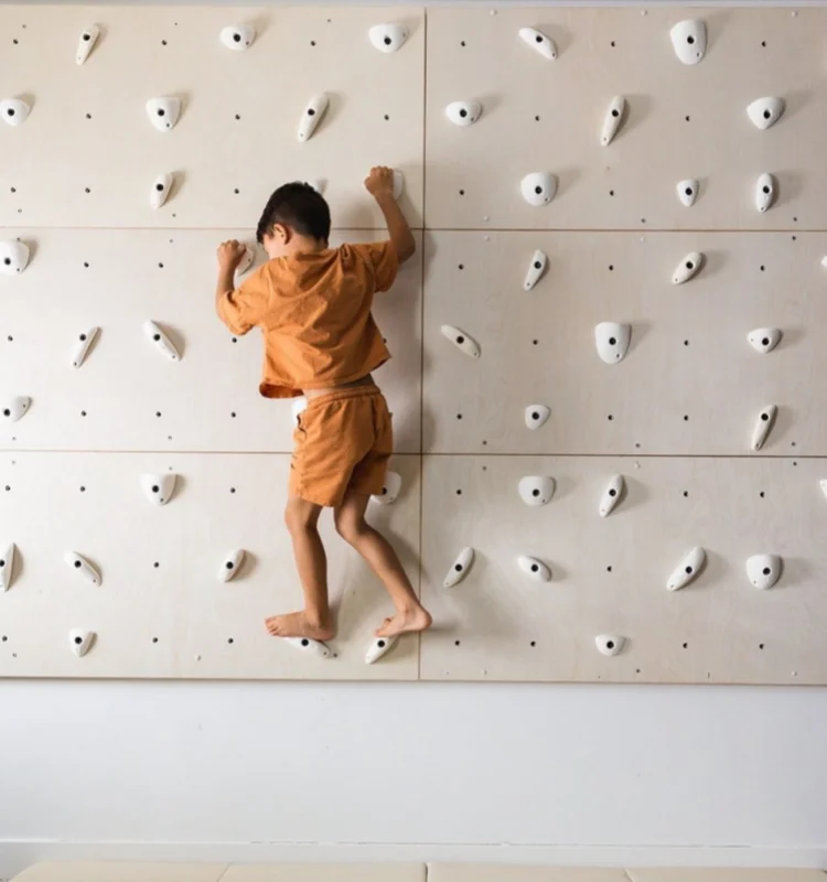 DIY Kids Indoor Sensory Playroom Gym with Foam Ball Pit Cube Money bar Rock  Wall Kids Climbing Wall Kids Rock Climbing Wall