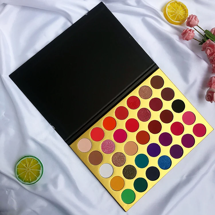 Makeup Neon Color 35 Small Custom Marble Cardboard Vegan Free Eyeshadow Palette