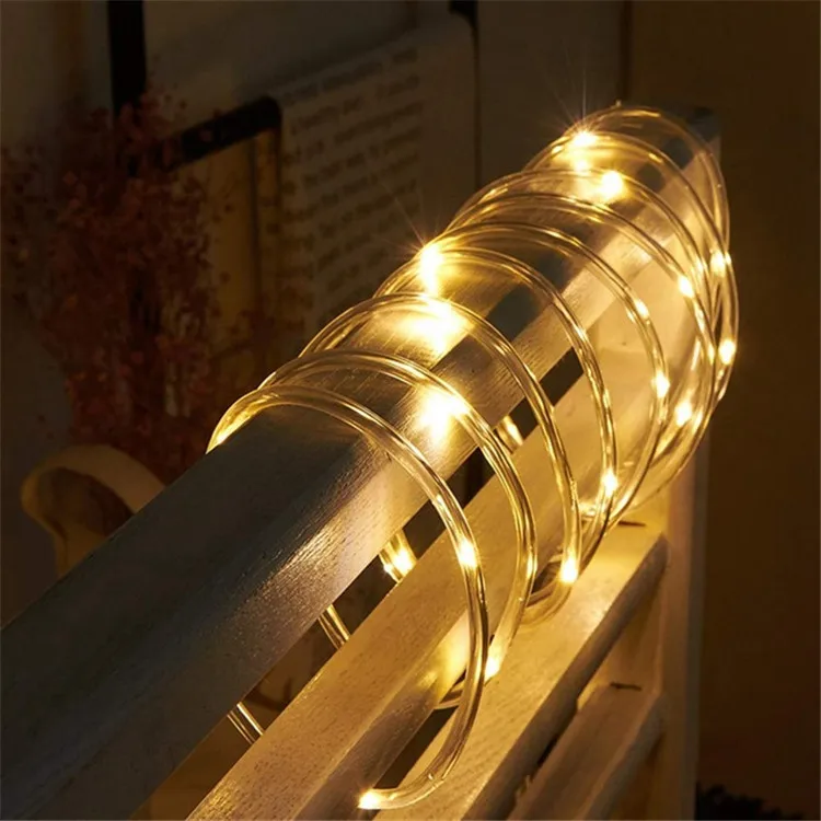 100 LED Solar Powered Rope String Lights – 10m Outdoor Garden Tube Lights For Party & Xmas