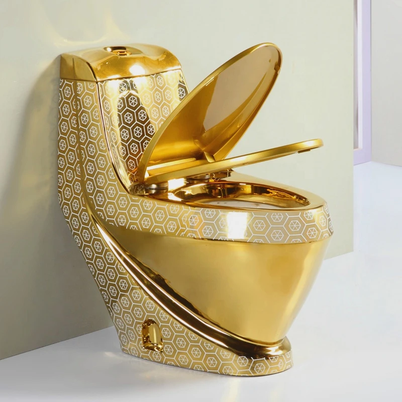 Royal vintage golden plated color bathroom sanitary ware luxury toilet bowl  and pedestal wash basin sink ceramic gold toilet set