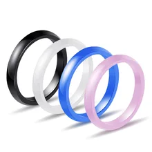 Ceramic Ring Simple Fashion 3mm Prime Ring Colorful Couple Ring