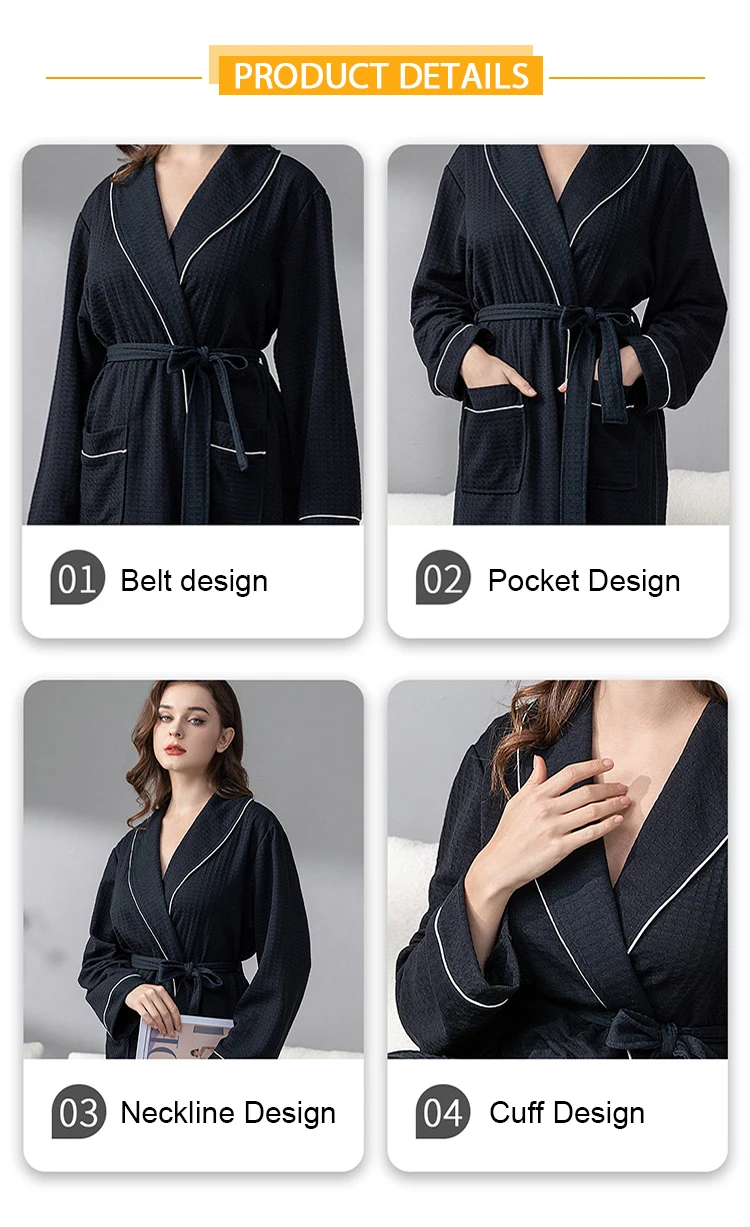 Nantex Custom Waffle Luxury Thin Soft House Bath Robe Waffle Hotel