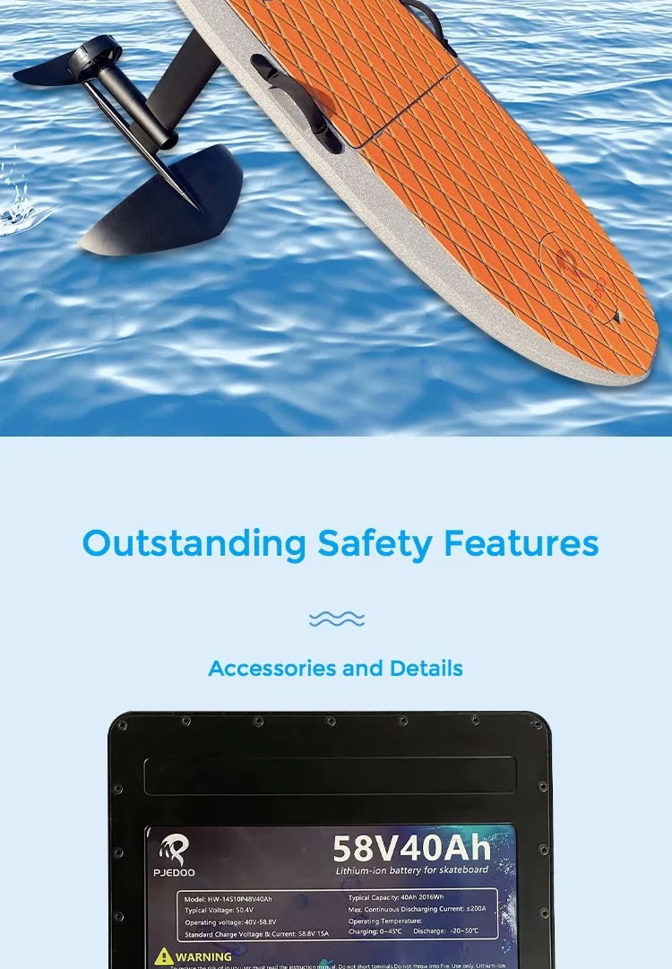 Custom Foil Waterproof Remote Control Wing Battery Surf Board Motor