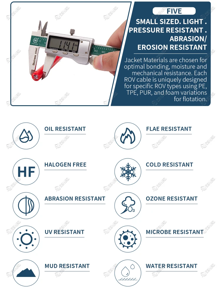 Spiral 4 Communication Cable / Heavily Armored Wire For Diving