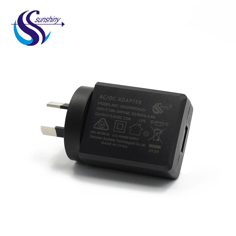 Сертифицированное Сетевое зарядное устройство SAA RCM с вилкой Стандарта Австралии и портом А, 5 В, 1 А, 1 А, мА