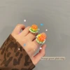 Orange Green Plate Ring