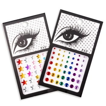 Best selling music festival face jewels stick on face jewels sticker rhinestones for face