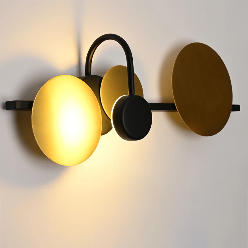 Geometric led dining room round wall lamp bronze wall sconces round wall lamp