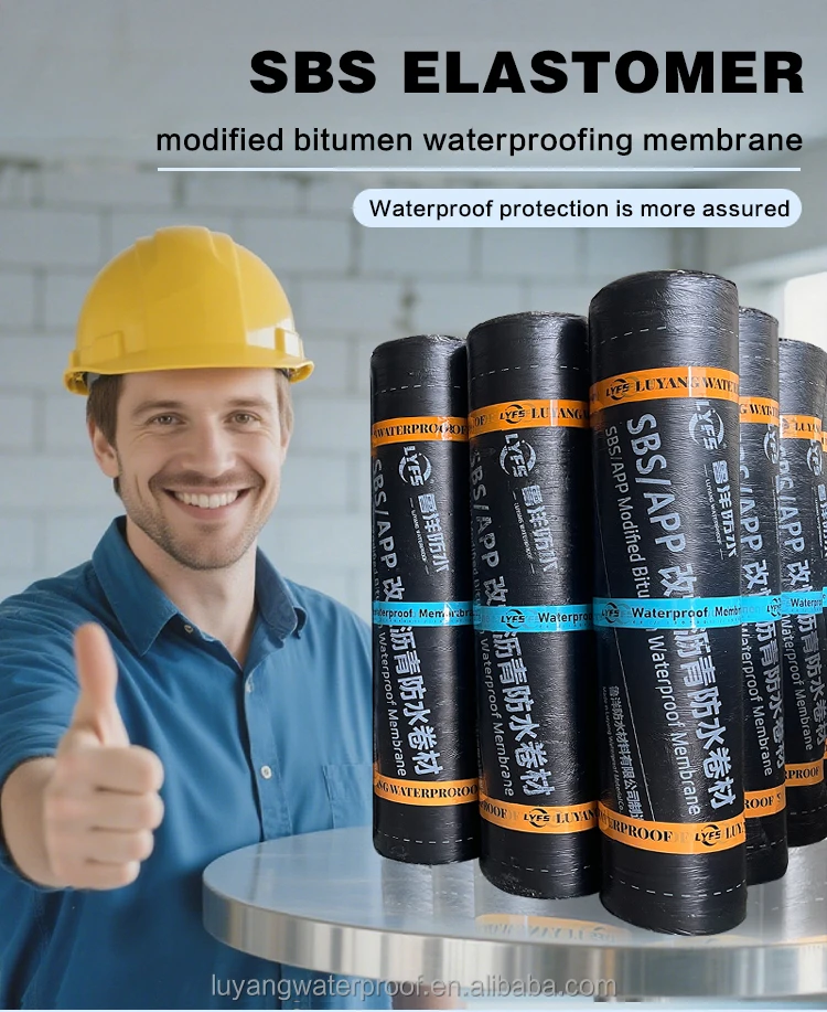 Smooth Surface PE Film SBS Bitumen Waterproof Membrane 3mm 4mm 5mm ...